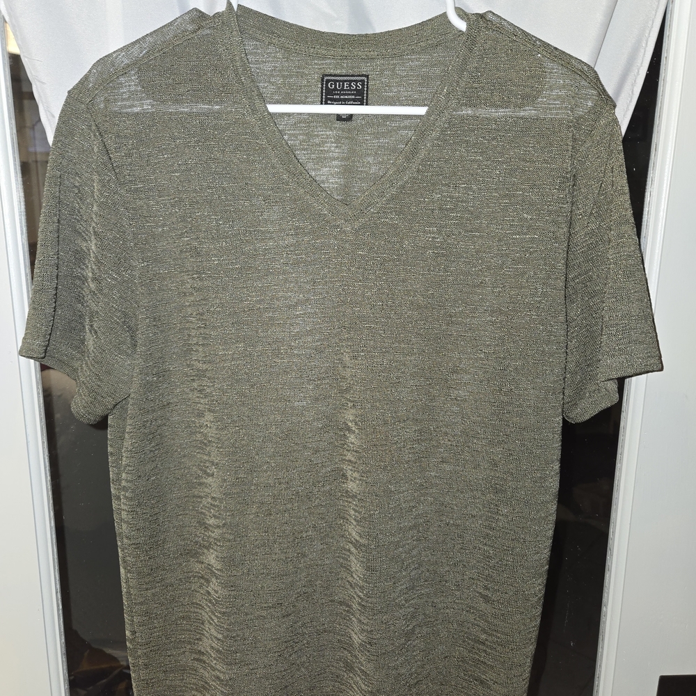 Guess Olive V-Neck T-Shirt